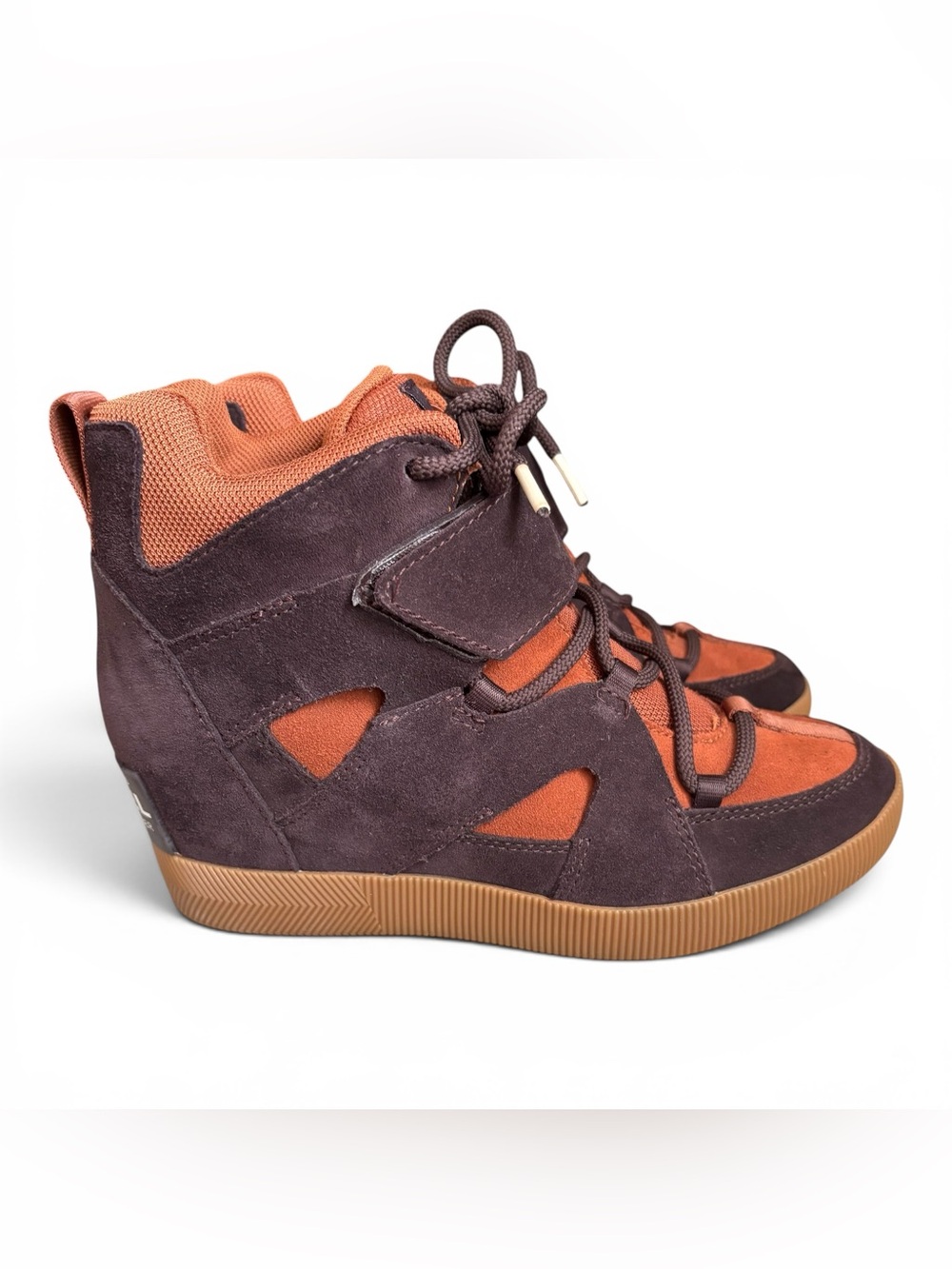 Sorel Out N About Sport Wedge Waterproof Bootie Cinder/Wood Women's Size 8